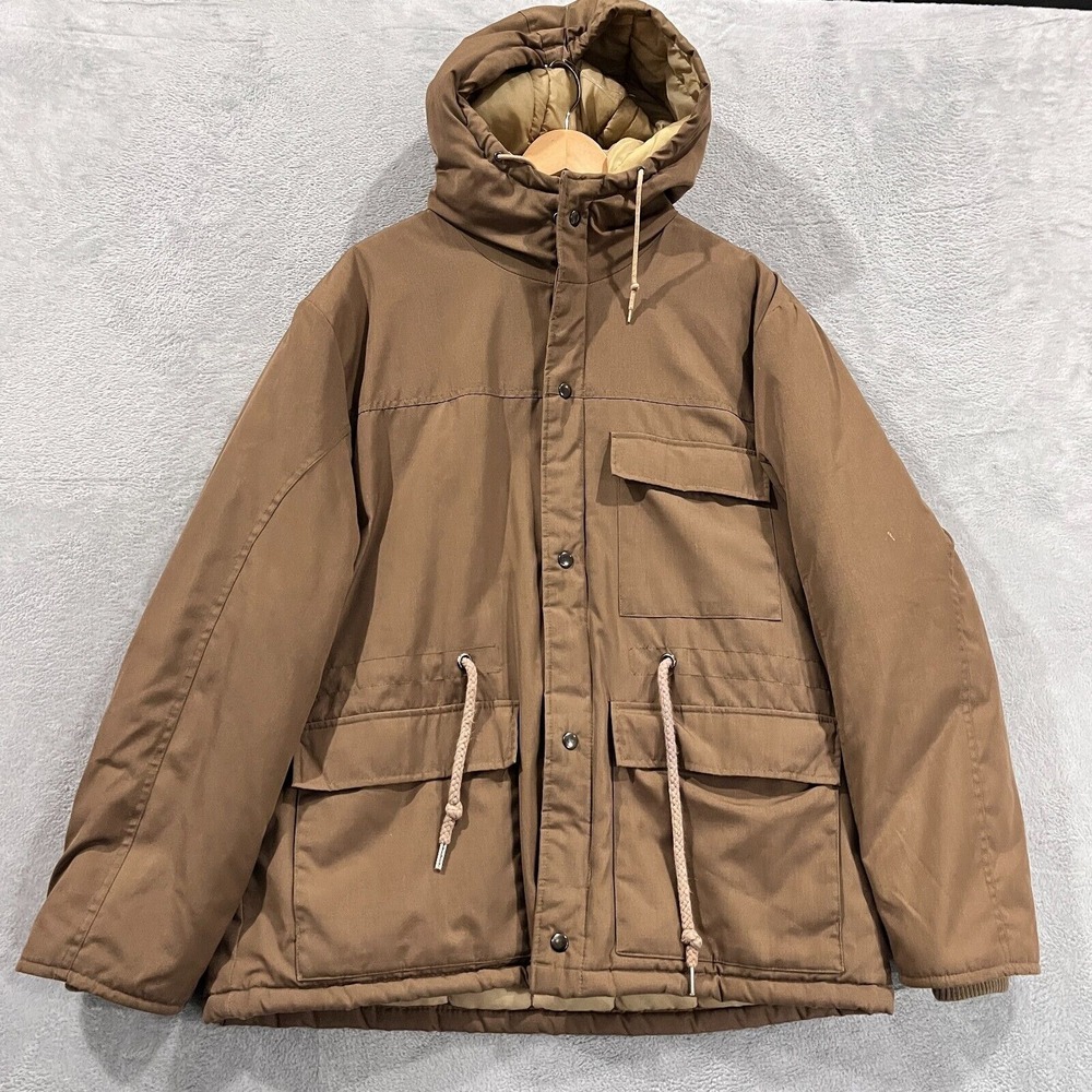 VTG Aberdeen Jacket Mens Large Puffer Parka Full‎ Zip Insulated Gorpcore